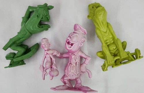 Marx Nutty Mads 1963 Figure Lot of 3 AS IS Hogan Cop Manny Mariner Waldo Weight