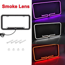 Smoke Lens 12v Universal Car Suv Neon License Plate Frame Front Rear Tag Cover