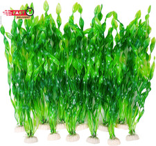Ameliade 12 PCS Aquarium Artificial Seaweed Decorations 12 Inch Tall Plastic Pla