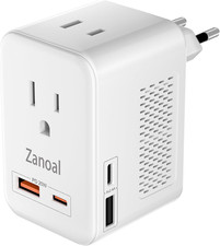 6 in 1 European Travel Plug Adapter,220v to 110v Voltage Converter,US to Europe