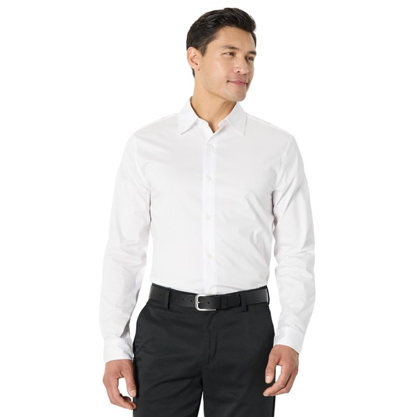 Herren Hemd Langarm Regular-Fit Stretch Weiß XXL Von Amazon Essentials-image