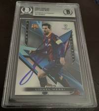 2020-21 PANINI FINEST UCL FOOTWORK LIONEL MESSI  AUTO BECKETT SOCCER👍