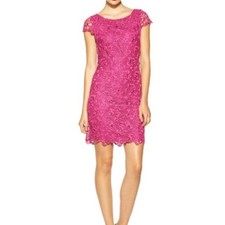 Alice + Olivia lace cut out back dress hot pink sz 2