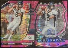 2020 Prizm Draft Aaron Rodgers Pink Pulsar Base & Crusade Cards - Cal Steelers