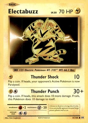 Electabuzz 41/108 Common Evolutions Pokemon Near Mint