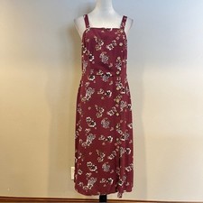Xhilaration Floral Burgundy midi Dress with straps size large