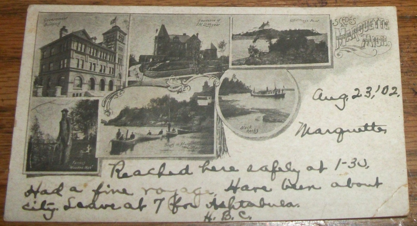 1902 Postcard~6 Different Scenes Marquette Michigan~ R5
