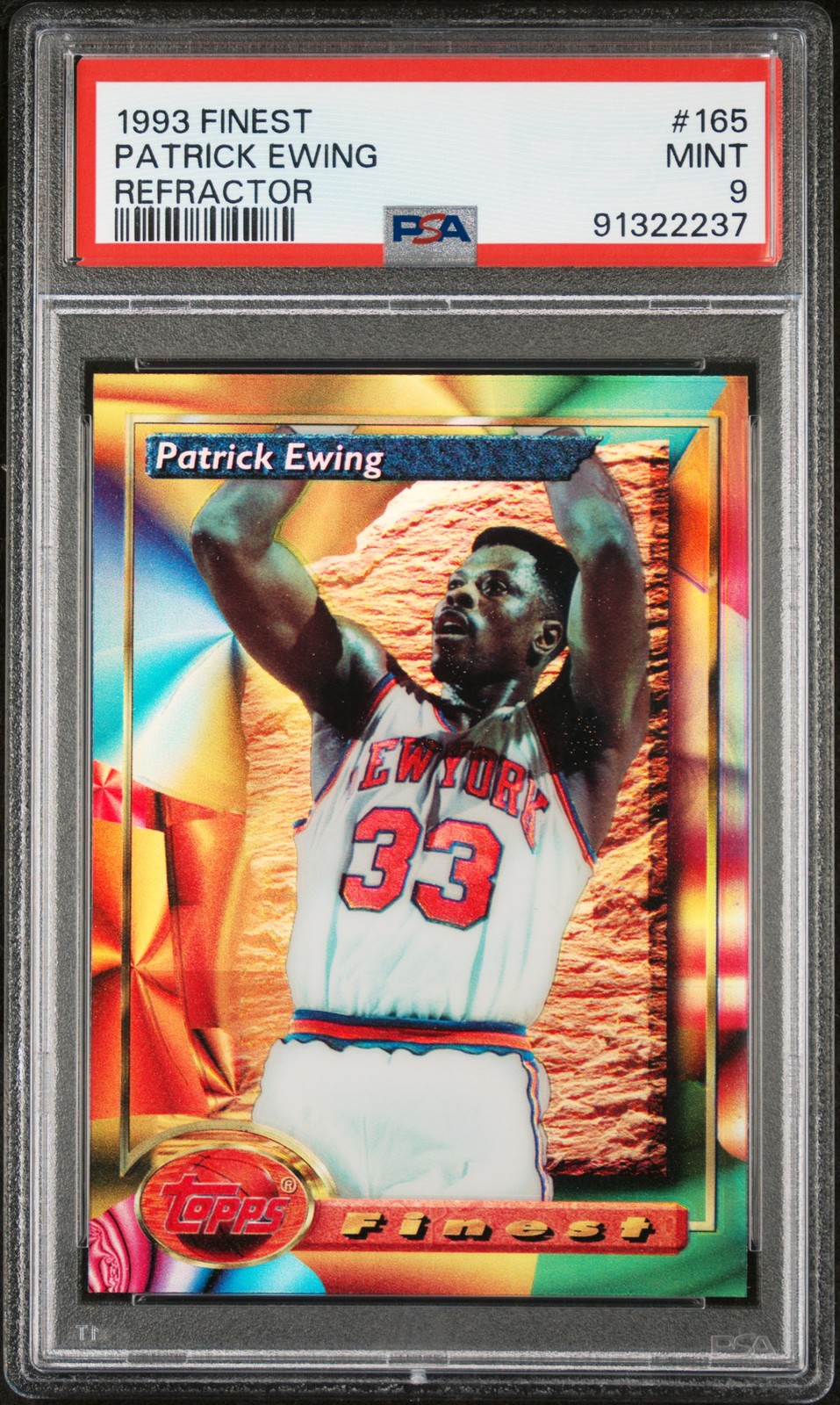 1993 TOPPS FINEST REFRACTOR #165 PATRICK EWING PSA 9