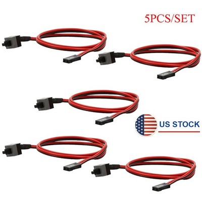 5x Computer Case PC Motherboard Power Switch Reset Push Button ON/OFF Cable 50cm