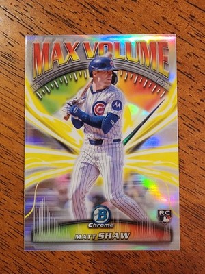 Matt Shaw 2025 Bowman Chrome #MV-3 Chicago Cubs Max Volume Rookie