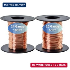 99.9 Pure Copper Wire Set Non-Insulated 20 Gauge 60 Feet 24 Gauge 100 Feet