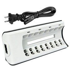 8-Slot AA/ AAA Battery Charger for 1.2V Ni-MH Ni-Cd Rechargeable Batteries