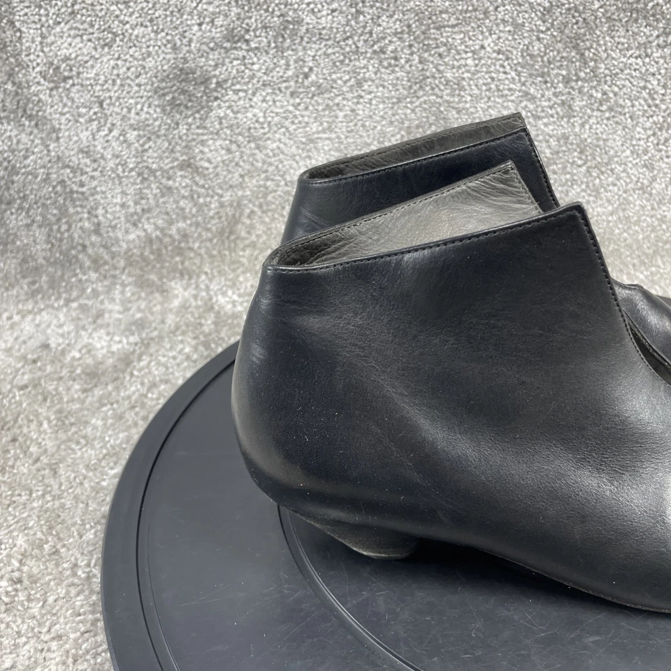 Botas Marsell para mujer talla 38 EU 7.5 US cuero negro punta redonda botín de tacón Foto 3 de 4