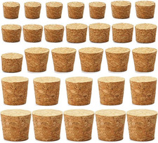 30Pcs Cork Stoppers, Wooden Tapered Cork Plugs, Wooden Tapered Wine Bottle Stopp