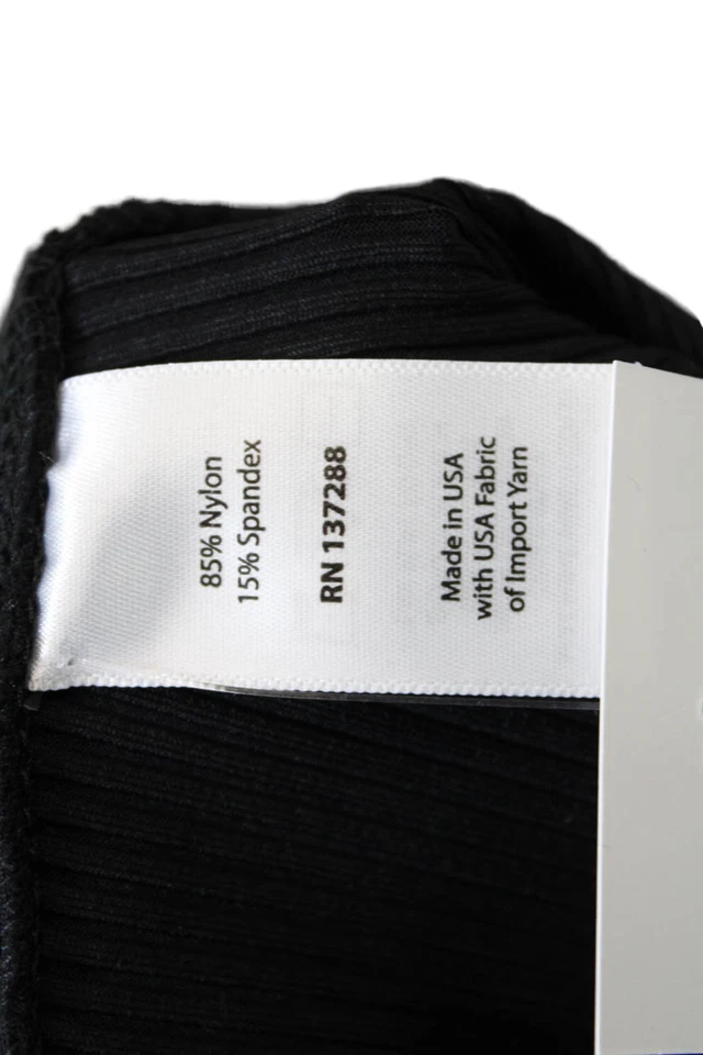 Year Of Ours Womens Lace Up High Rise Ribbed Knit Leggings Black Size Small - Image 4 of 4