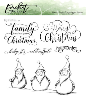 Neu Lattenzaun Studios Clear Stamps Weihnachten Baby, es ist kalt draußen C-115