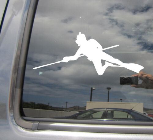 Spear Fishing Diver - Auto Window High Quality Vinyl Decal Sticker 04028 - Picture 1 of 2