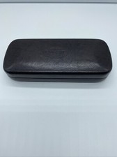 Fossil Eye Glasses Case Brown Clamshell Logo Spellout 6x2.5x1.5