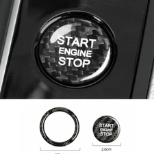 For Audi A3 S3 2014-2020 Real Carbon Fiber One-Click Startup Switch Ring Sticker