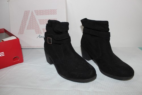 American Eagle Black Suede Ankle Boots 