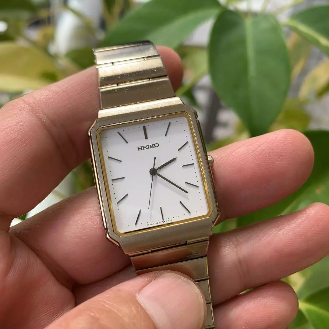 Seiko Session SATW003 Vintage Sapphire Crystal White Gold Quartz Mens Watch