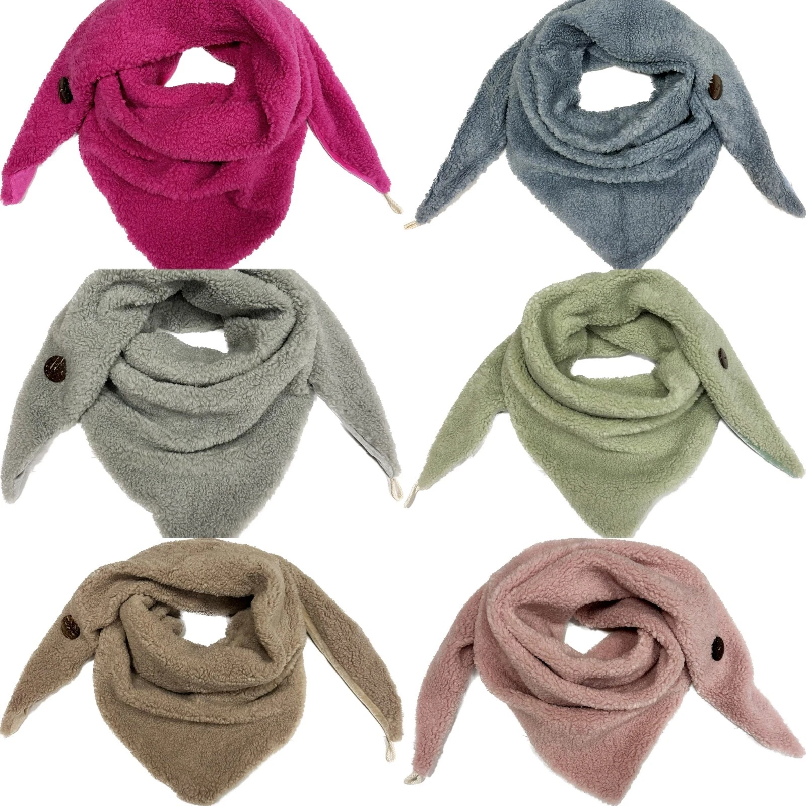 XXL teddy fur triangle scarf winter poncho unisex scarf viscose fashion