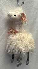 BUNNIES BY THE BAY NWT Dolly Llama 9" Cream Plush Toy Furry Fringe Boho 574749