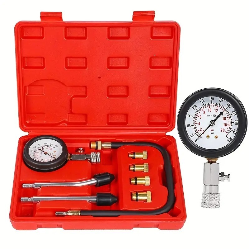 Kit Misuratore Pressione Cilindri Auto Moto - Tester Compressione 300PSI