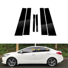 Fit Kia Forte Cerato 2014-2018 Gloss Black Pillar Post 6pcs Door Trim Cover