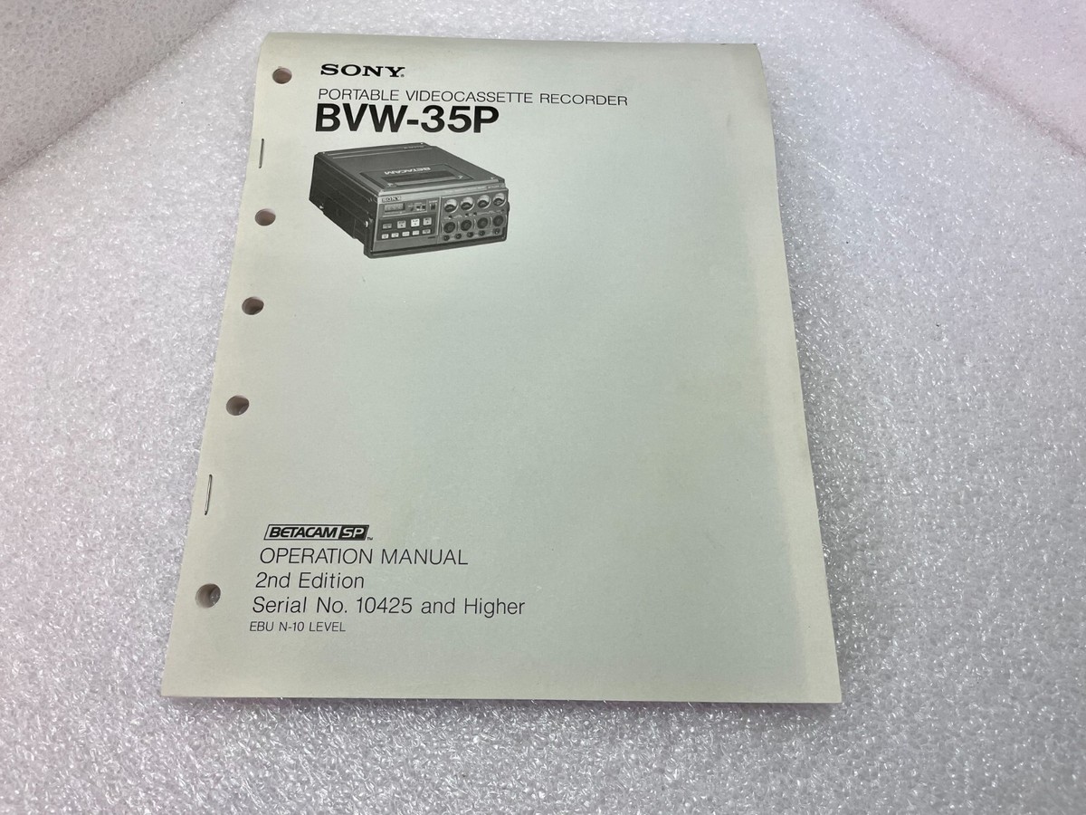 SONY BVW-35P Portable Vidéocassette Recorder Betacam SP SONY BVW-35P Portable Vidéocassette Recorder Betacam SP