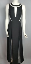 new, black and ivory mesh cocktail dress, size S