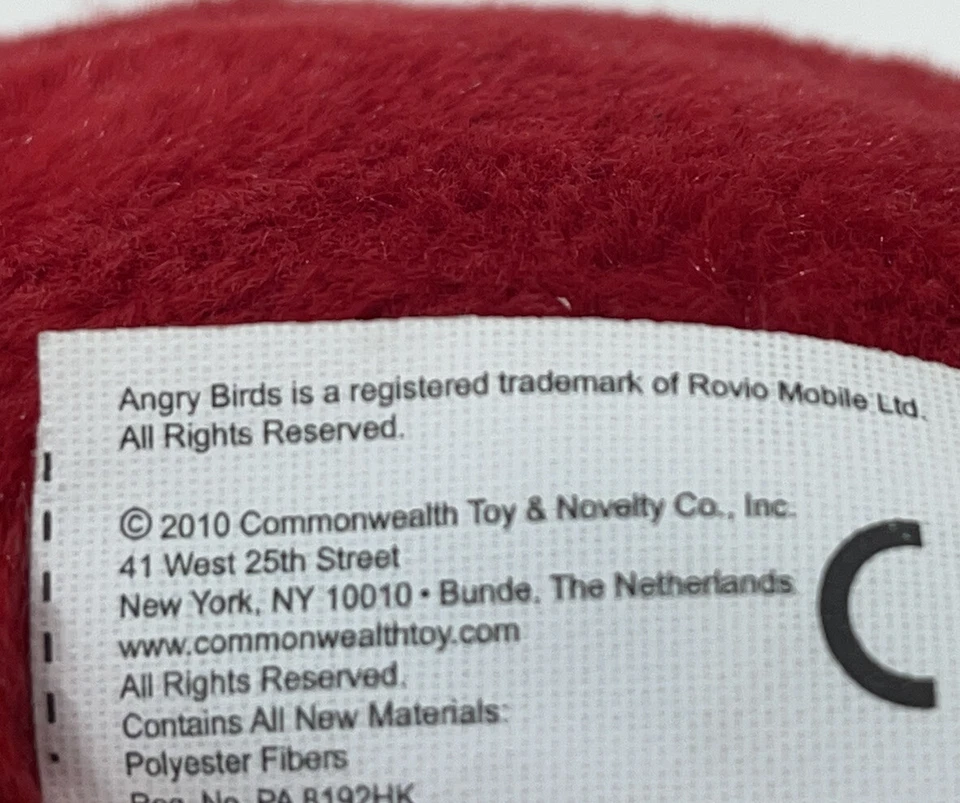 Angry Birds RED and tan Plush Stuffed Toy 5" Good Stuff Commonwealth 2011 - Image 4 of 4