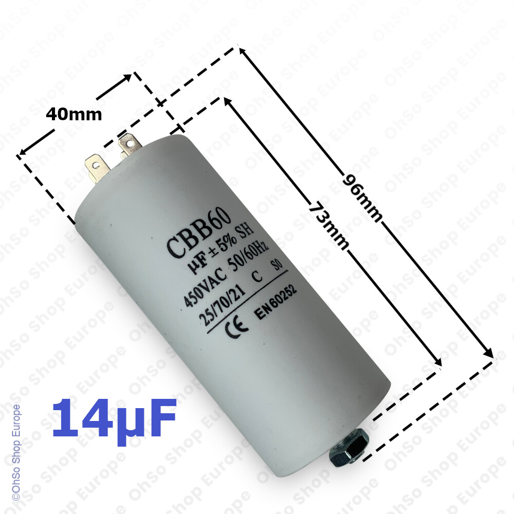 JZK Condensatore CBB60 40uF 450v AC, Condensatore Avviamento Motore 40uF, Condensatore 450V AC 50/60hz 25/70/21, Condensatore Di Marcia Del Motore 40uF, Condensatore Motore 40uf - Foto 7