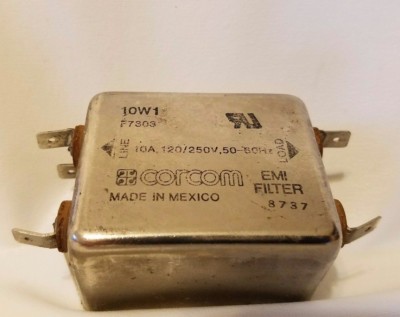 Corcom 10W1 F7303 EMI Line Filter 10A 120/250V 550-60Hz