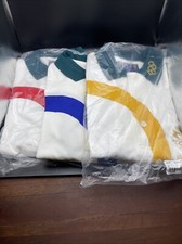 Set of Vintage Atlanta 1996 Olympic Games Staff Polos Hanes Medium BLUE GOLD RED