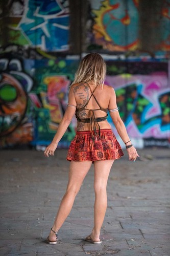 Patchwork Hippy Mini Skirt, Micro Mini Festival Skirt, Mini Rara Clubbing Skirt - Picture 20 of 31