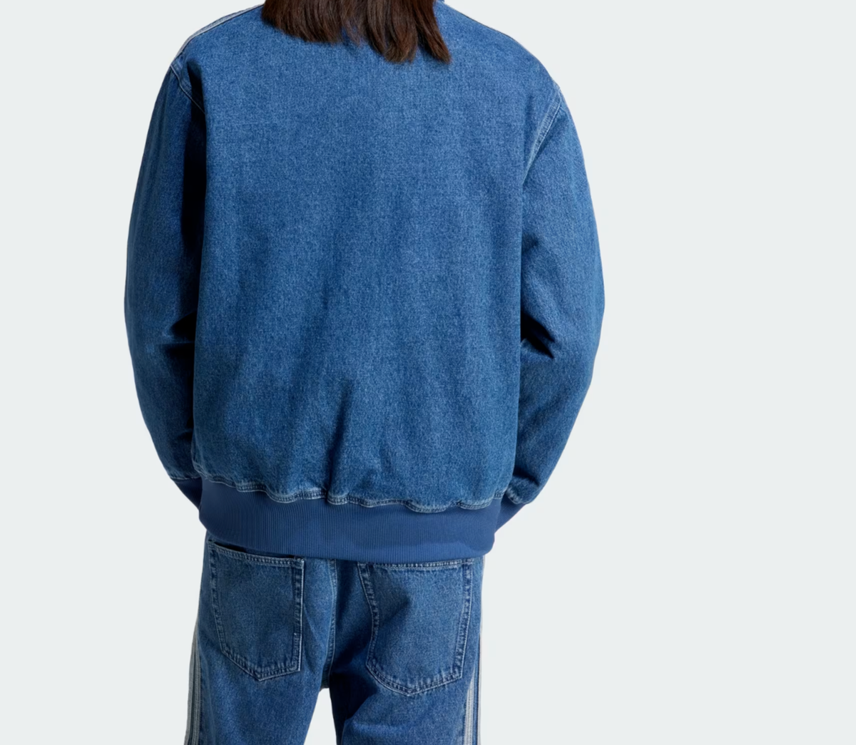 adidas Originals Adicolor Denim Firebird Track Top in Blue adidas Originals Adicolor Denim Firebird Track Top in Blue