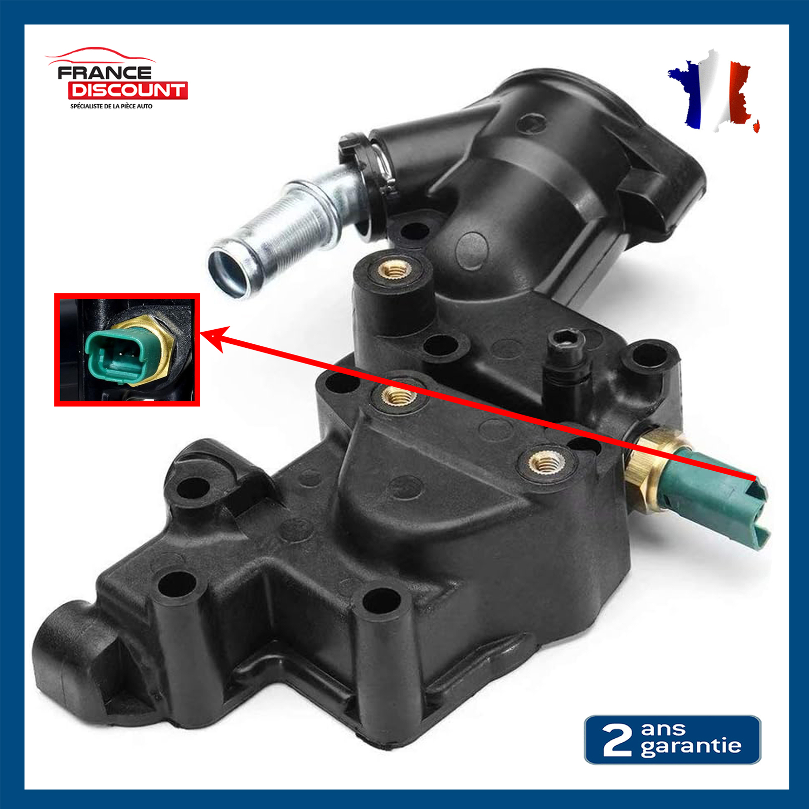 Boitier thermostat FIAT Qubo 1.4 pour réparation système refroidissement oem 9654775080
