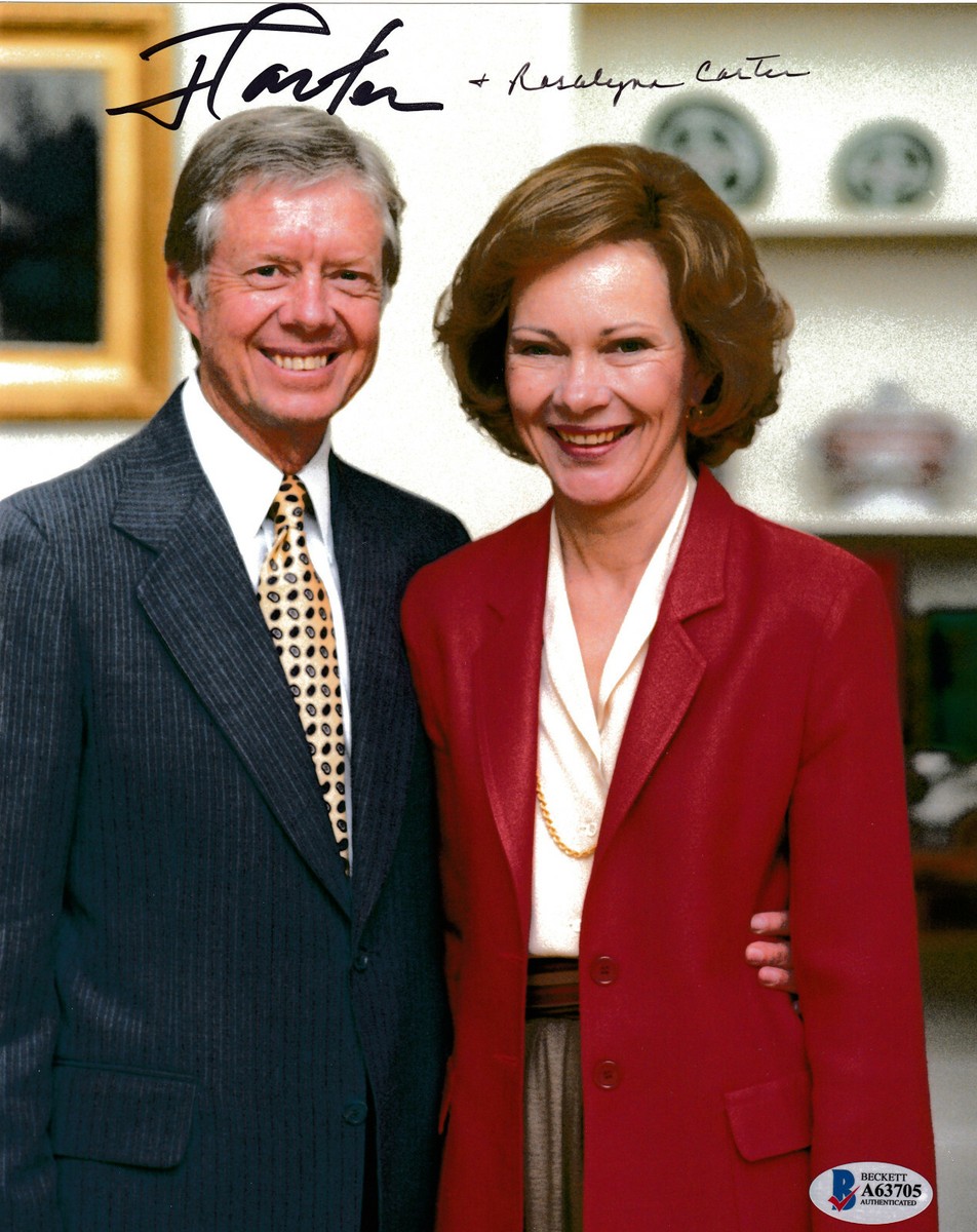 President Jimmy Carter Rosalynn COMBO SIGNED BECKET COA 8x10