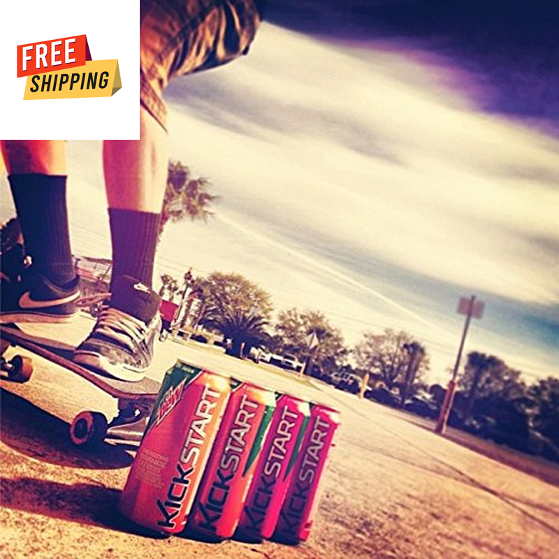 Mountain Dew Kickstart Orange Citrus Flavor, 16 Fl Oz Cans, Pack of