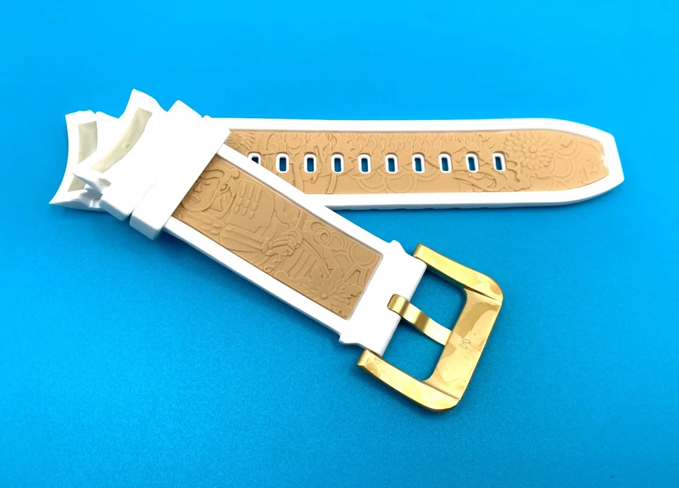 Authentic Invicta S1 Rally 19546 White & Beige Silicone 24mm Watch Band - Image 2 of 3