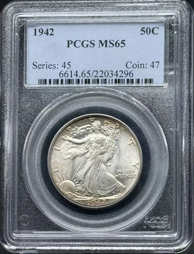 1942 Half Dollars Liberty Walking PCGS MS-65