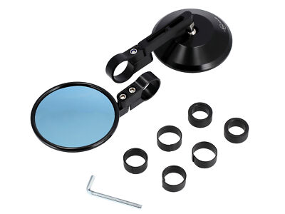 Set: 2x Mirrors Short, Glass Blue Tinted, Supermoto Style