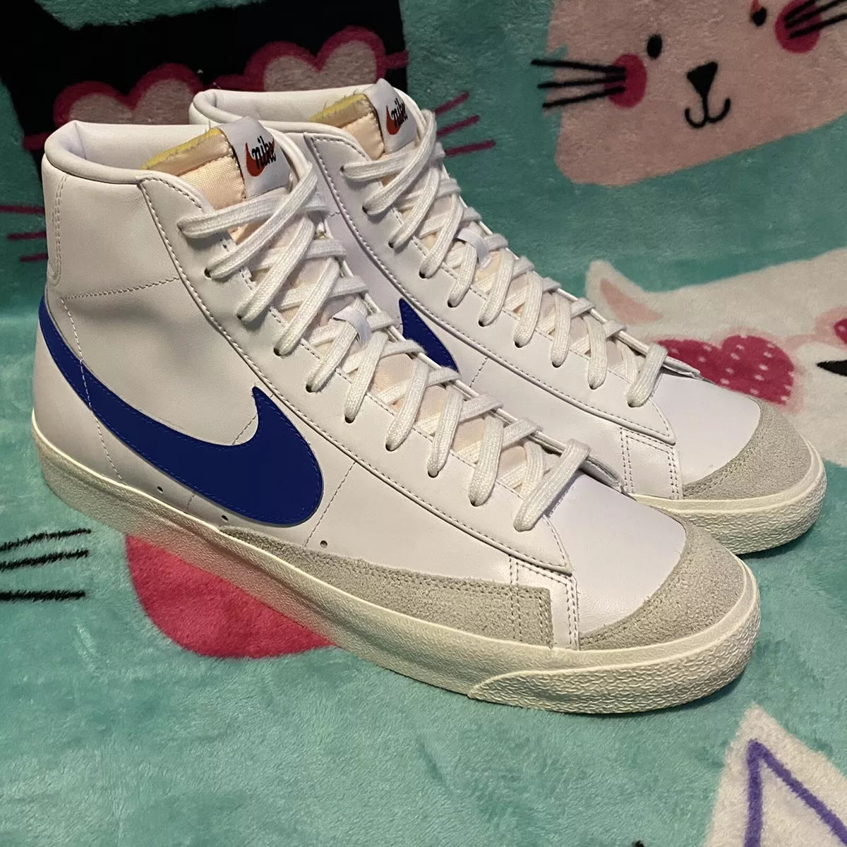 Nike Blazer Mid &#039;77 &#034;Racer Blue&#034; White BQ6806-103 Flat Sneakers Size 14 | eBay