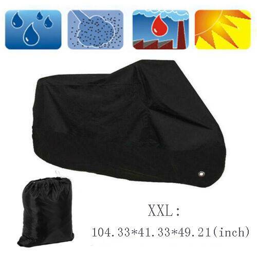 Heavy Duty XXL Waterproof Motorcycle Cover – Outdoor Rain, Dust & UV Protection (Fits Most Bikes)