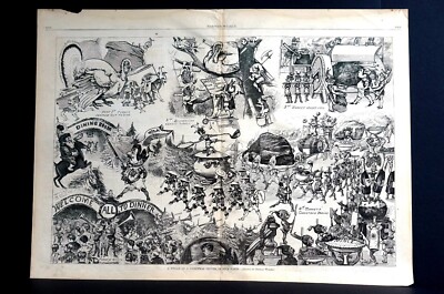 Dream of Christmas Dinner 1874 TURKEY MINCE PIE GUESTS Harper's Weekly Print