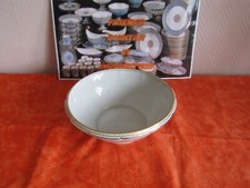 Plat légumier saladier en porcelaine de Limoges décor blanc et or