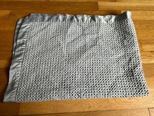 Cloud Island Gray Silver Baby Blanket Thermal Waffle Weave Satin Trim Edge 30x40