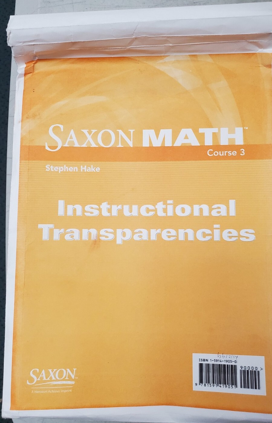 Saxon Math Course 3: Instructional Transparencies [Film] SAXON ...