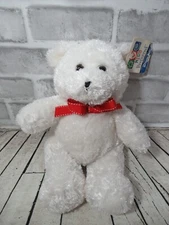 Kids Preferred Baby Plush Small Snow Bear White Teddy red bow w/ tag 2005